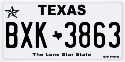 TX license plate BXK3863