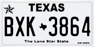 TX license plate BXK3864
