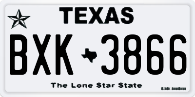 TX license plate BXK3866