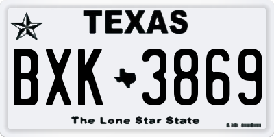 TX license plate BXK3869