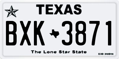 TX license plate BXK3871