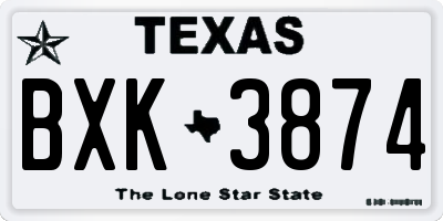 TX license plate BXK3874