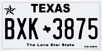 TX license plate BXK3875