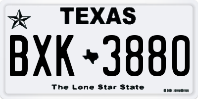 TX license plate BXK3880
