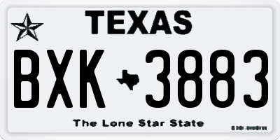TX license plate BXK3883