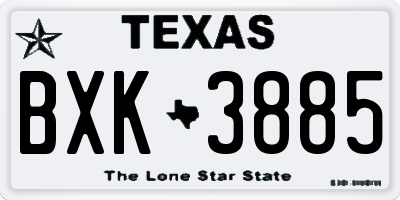 TX license plate BXK3885