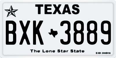 TX license plate BXK3889