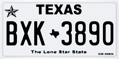 TX license plate BXK3890
