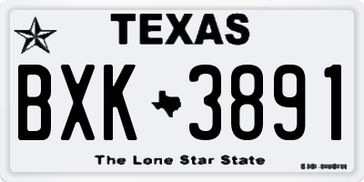 TX license plate BXK3891