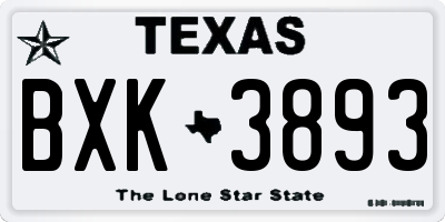 TX license plate BXK3893