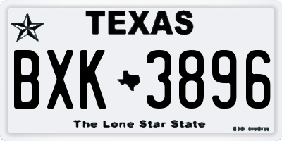 TX license plate BXK3896