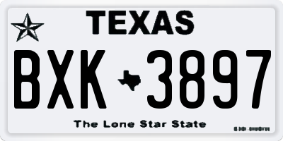 TX license plate BXK3897