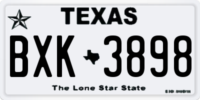 TX license plate BXK3898