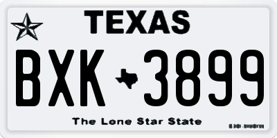 TX license plate BXK3899