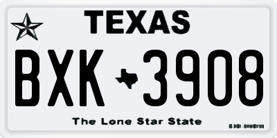 TX license plate BXK3908
