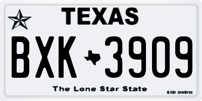 TX license plate BXK3909