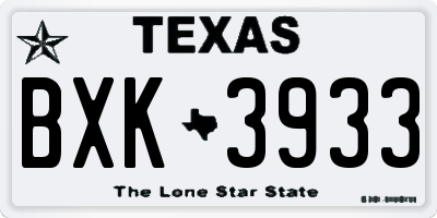 TX license plate BXK3933