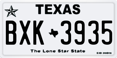 TX license plate BXK3935