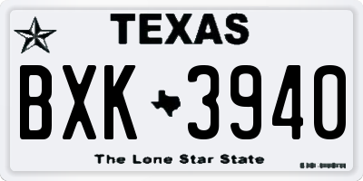 TX license plate BXK3940