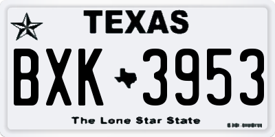 TX license plate BXK3953