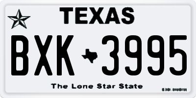 TX license plate BXK3995