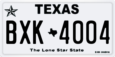 TX license plate BXK4004