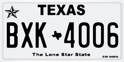 TX license plate BXK4006