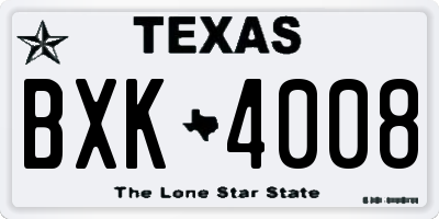 TX license plate BXK4008