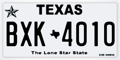 TX license plate BXK4010