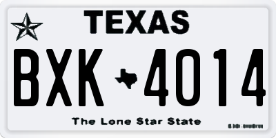 TX license plate BXK4014