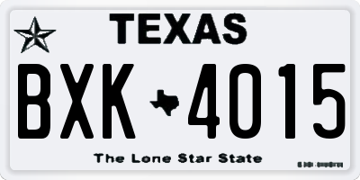 TX license plate BXK4015
