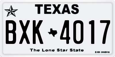 TX license plate BXK4017