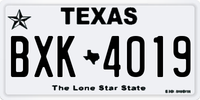 TX license plate BXK4019
