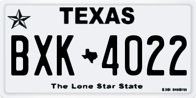 TX license plate BXK4022