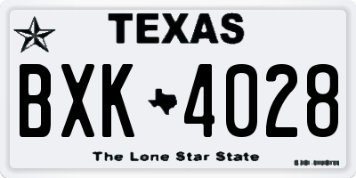 TX license plate BXK4028