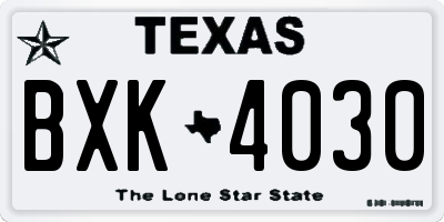 TX license plate BXK4030