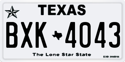 TX license plate BXK4043