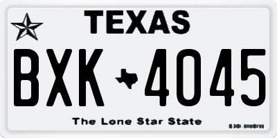 TX license plate BXK4045