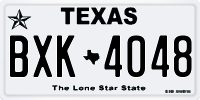 TX license plate BXK4048