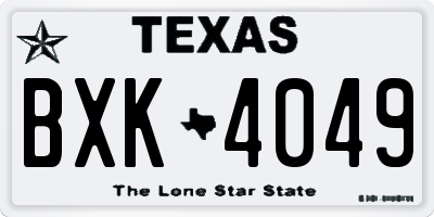 TX license plate BXK4049