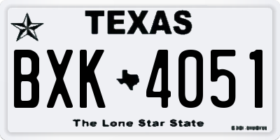 TX license plate BXK4051