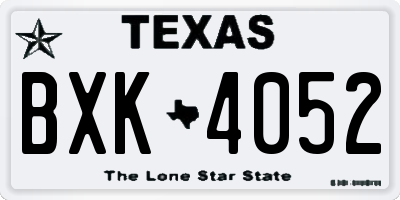 TX license plate BXK4052