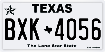 TX license plate BXK4056