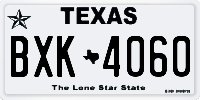 TX license plate BXK4060