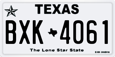 TX license plate BXK4061