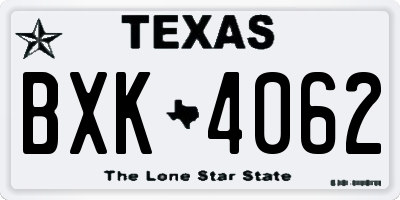 TX license plate BXK4062
