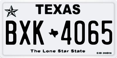 TX license plate BXK4065