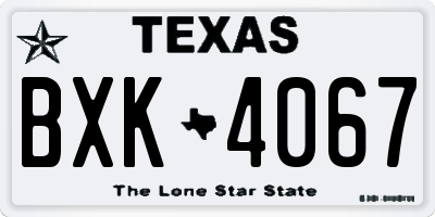 TX license plate BXK4067