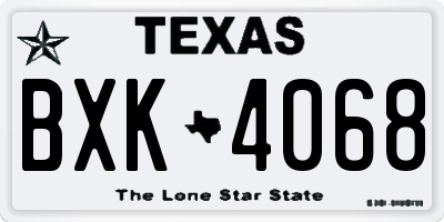 TX license plate BXK4068