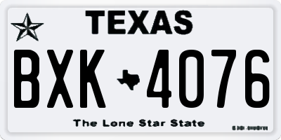 TX license plate BXK4076